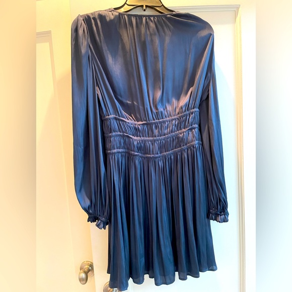 Maje Navy Flowing Satin dress - Picture 5 of 5